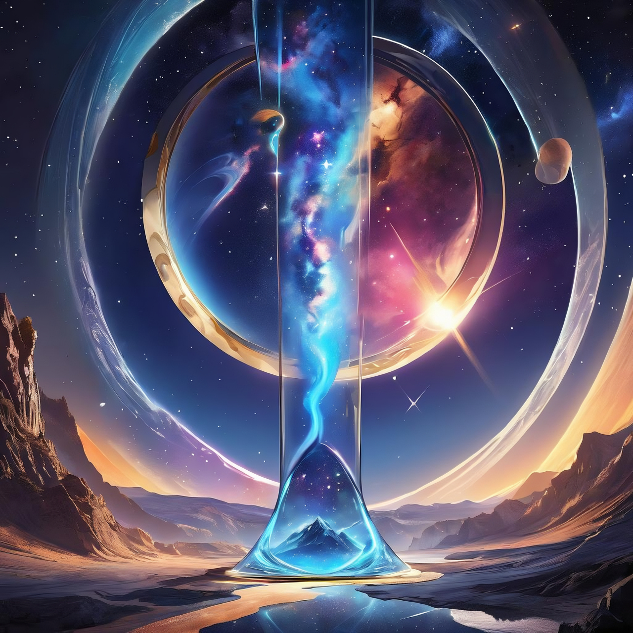 77星辰沙漏77 跨越光年之遥,聆听时间低语,星辰之沙缓缓滑落,记录