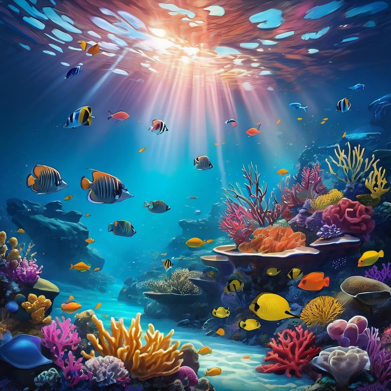 96幻彩珊瑚礁99 潜入深邃蔚蓝,探索海底世界,礁石披上一袭流动的