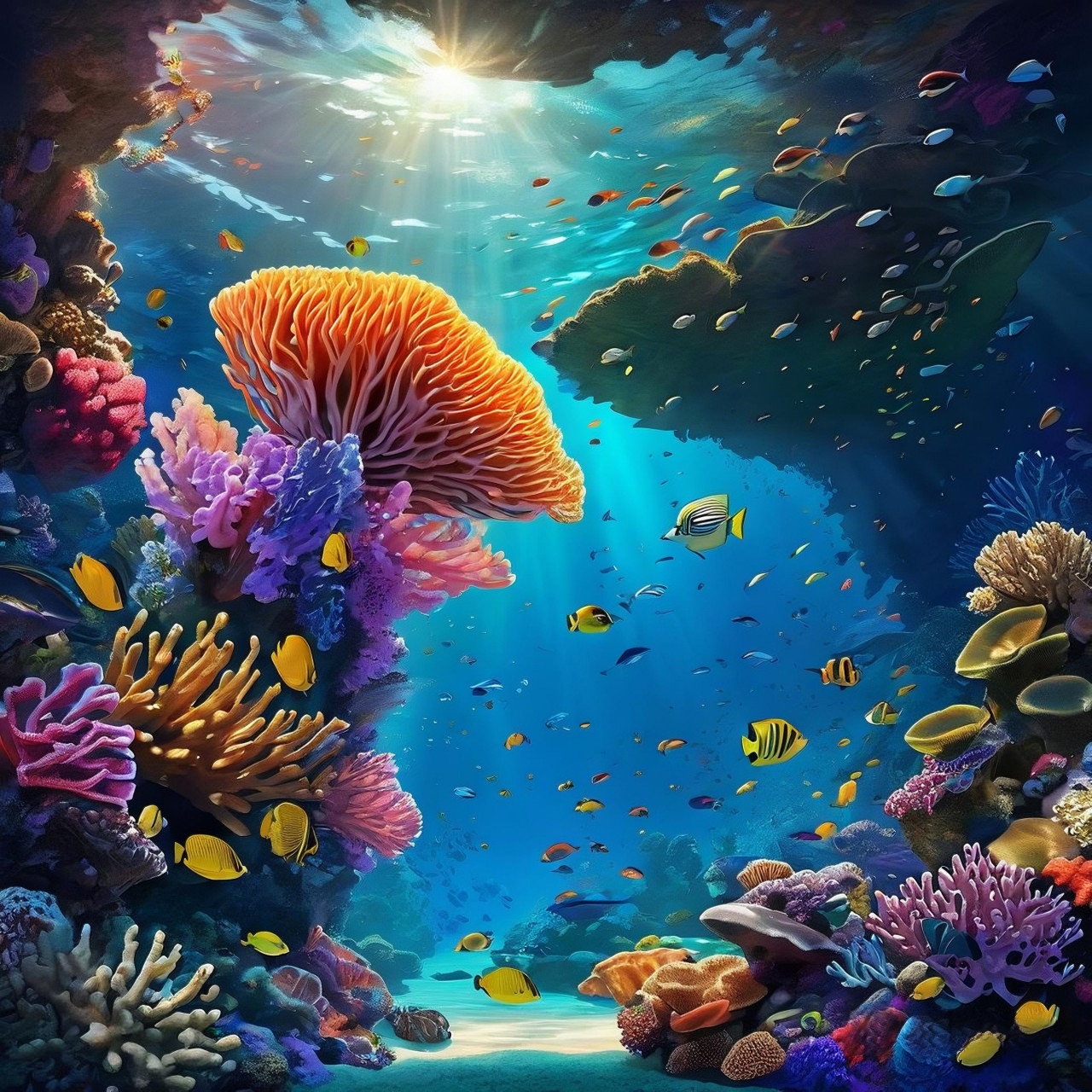 96幻彩珊瑚礁99 潜入深邃蔚蓝,探索海底世界,礁石披上一袭流动的