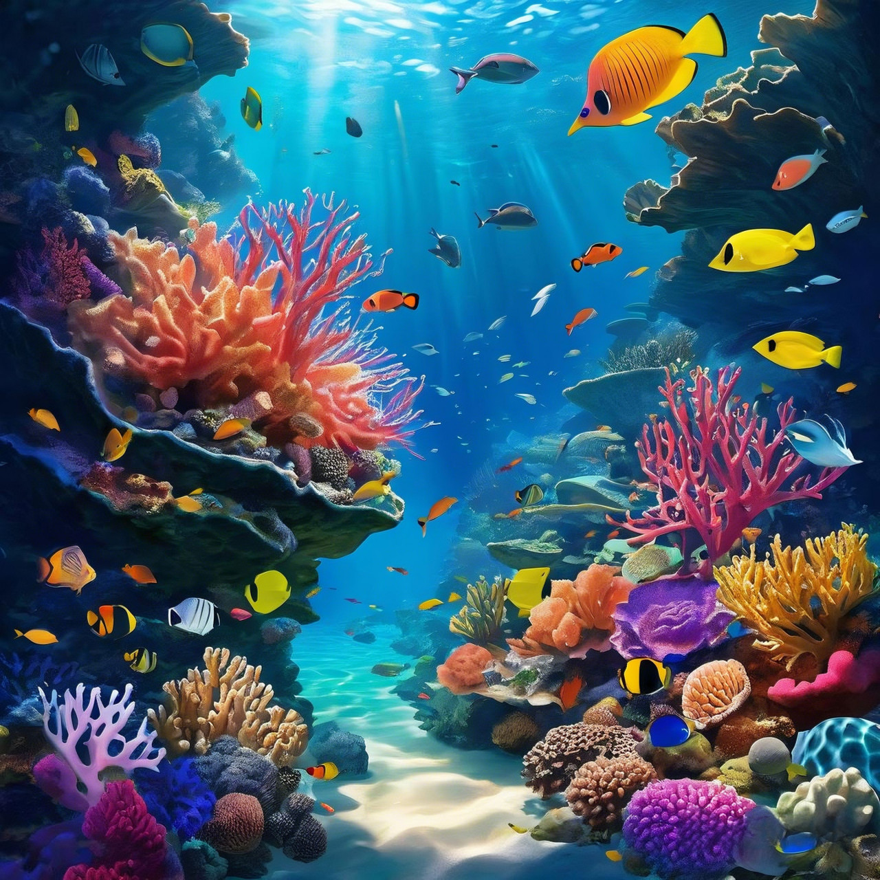 96幻彩珊瑚礁99 潜入深邃蔚蓝,探索海底世界,礁石披上一袭流动的