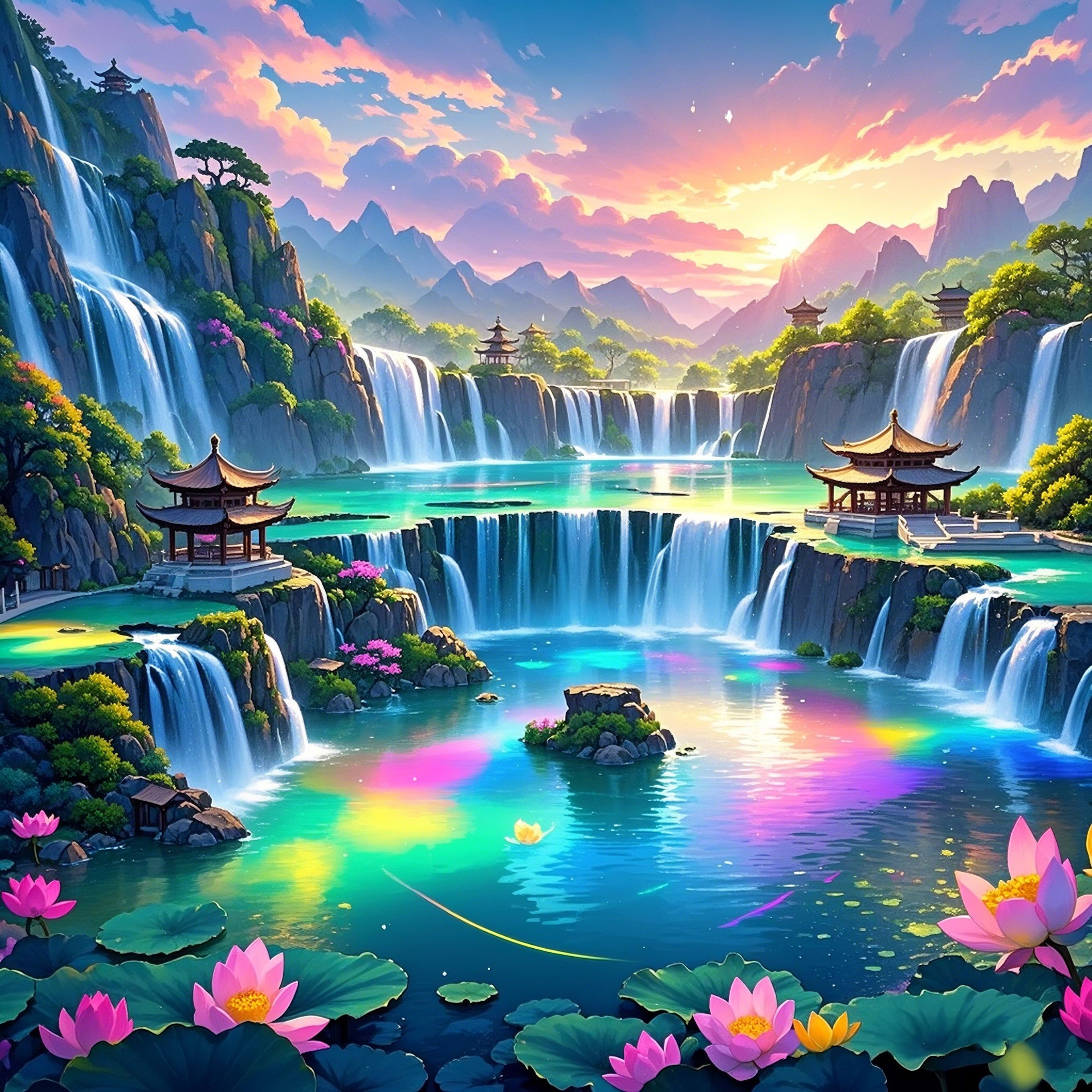 瑶池天镜 天池波光粼粼,倒映着梦幻般的光辉,仿佛通向遥远的天界