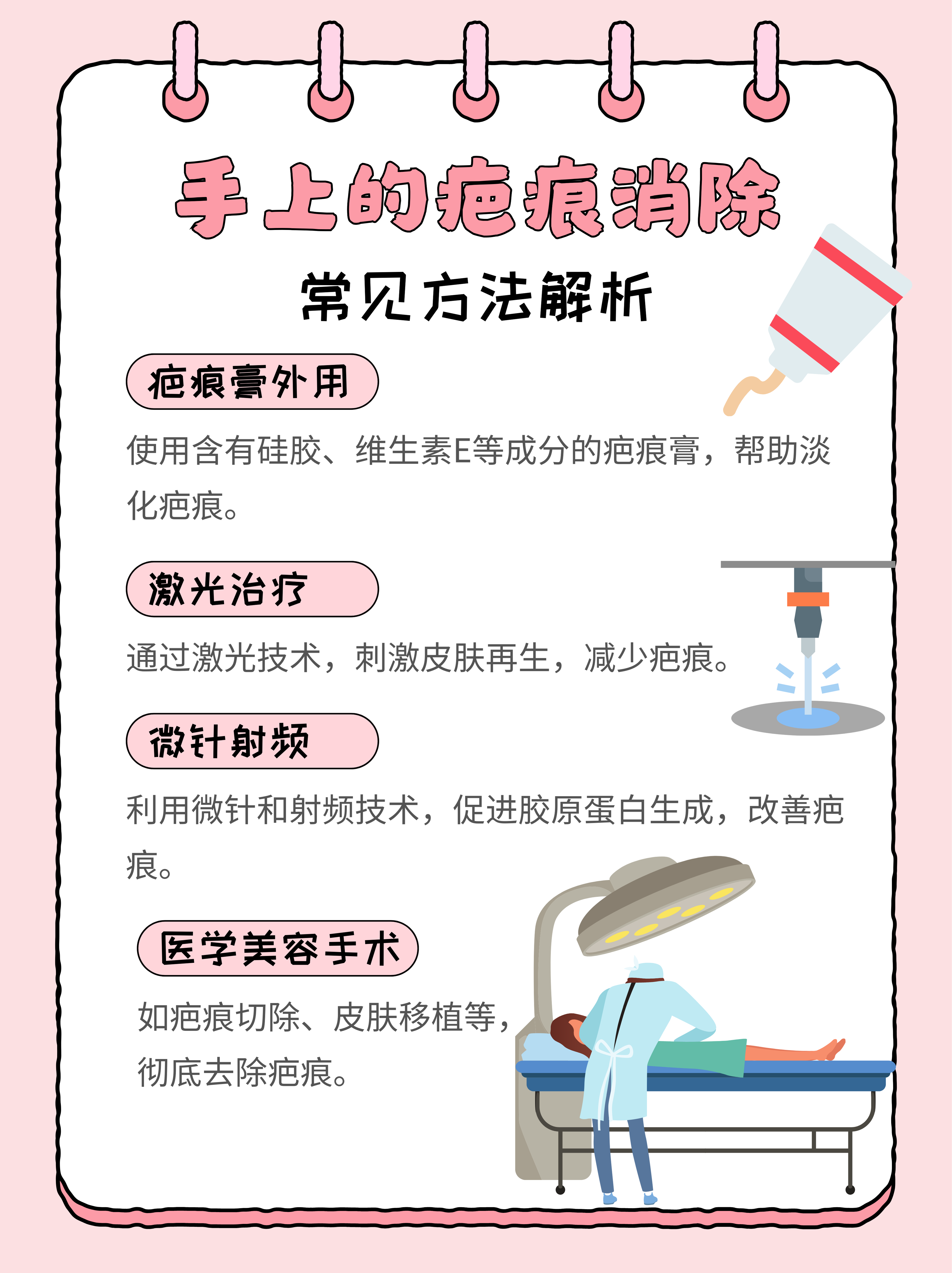 手上的疤痕可以通过一些方法来淡化或者消除