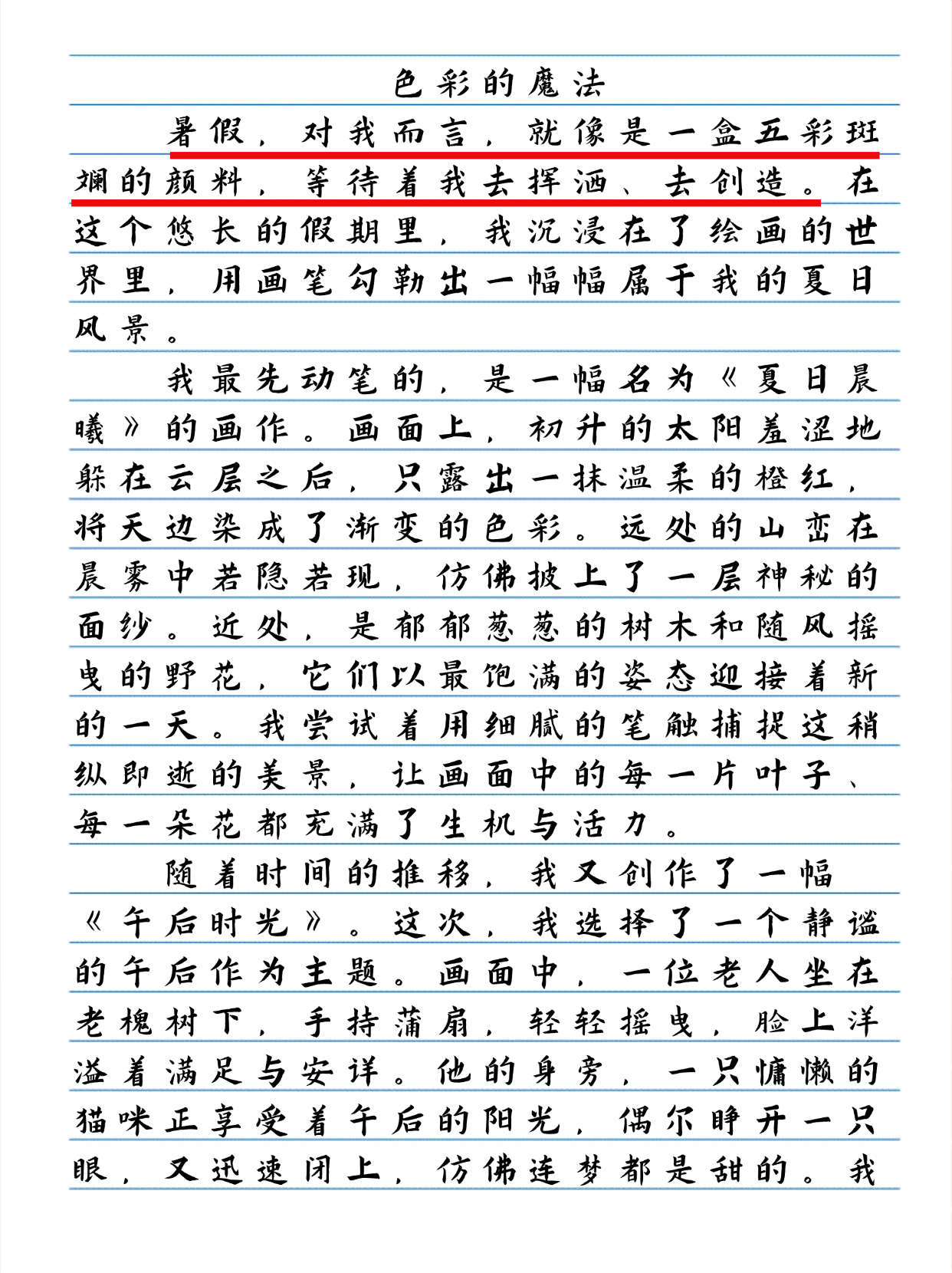 绘画艺术技能100字图片