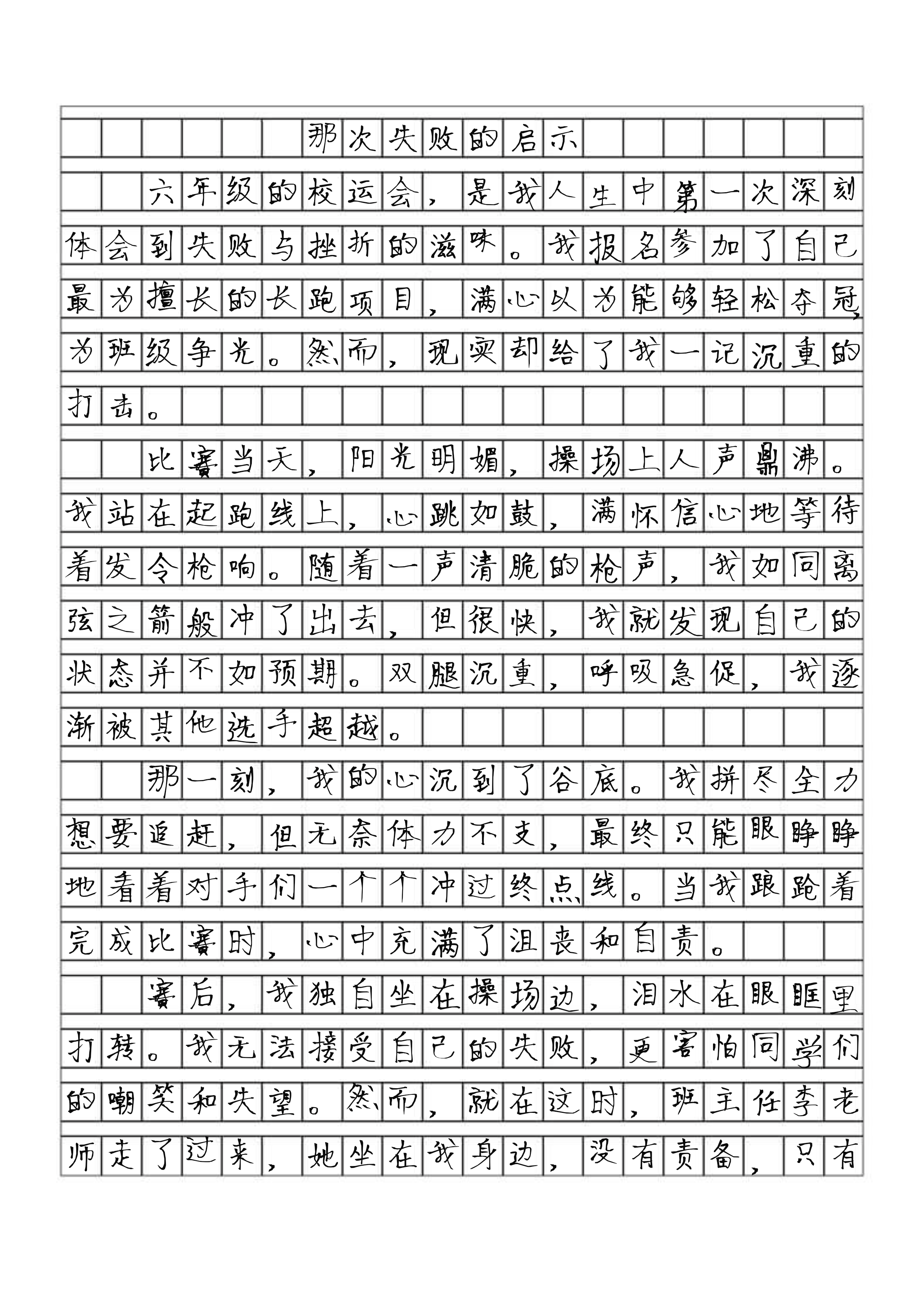 一件难忘的事600字优秀作文免费