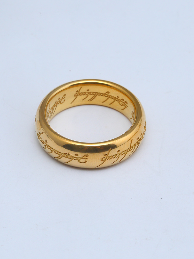 足金999至尊魔戒精灵纹戒指