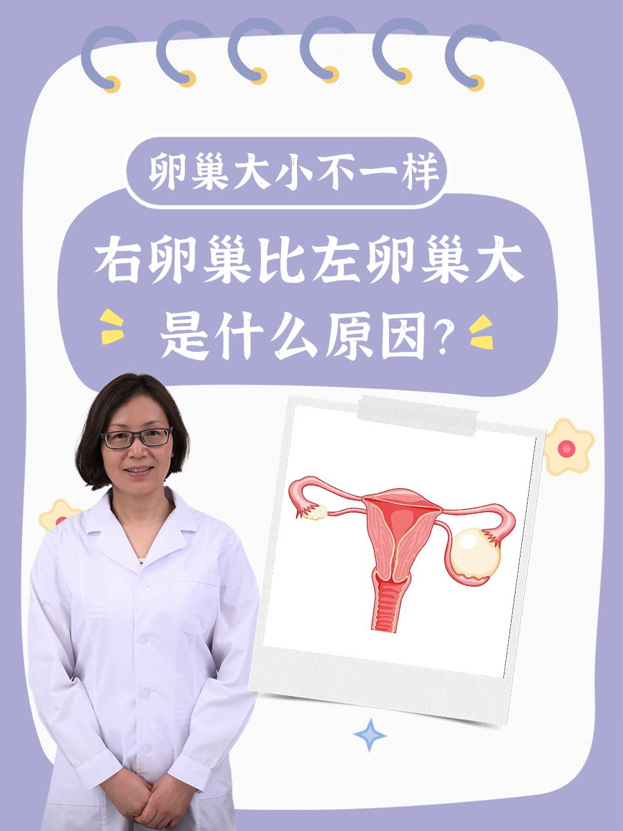 卵巢大小不一样:右卵巢比左卵巢.@有来医生网的动态
