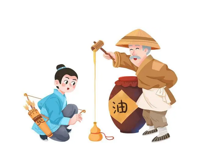 欧阳修熟能生巧卖油翁熟能生巧 卡通欧阳修漫画图片
