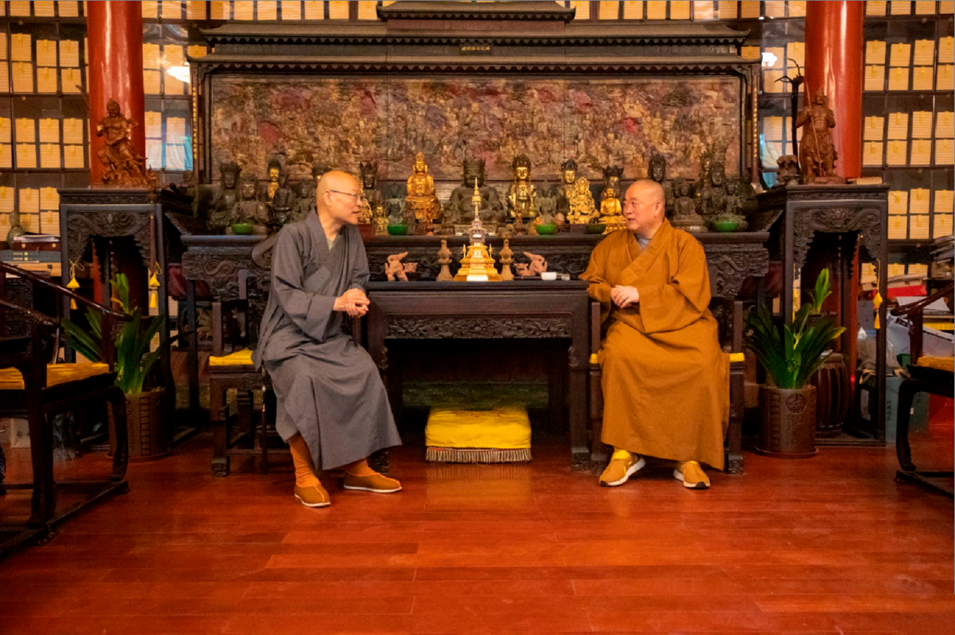 杭州灵隐寺方丈,光泉大和尚,参访郑州登封嵩山少林寺.