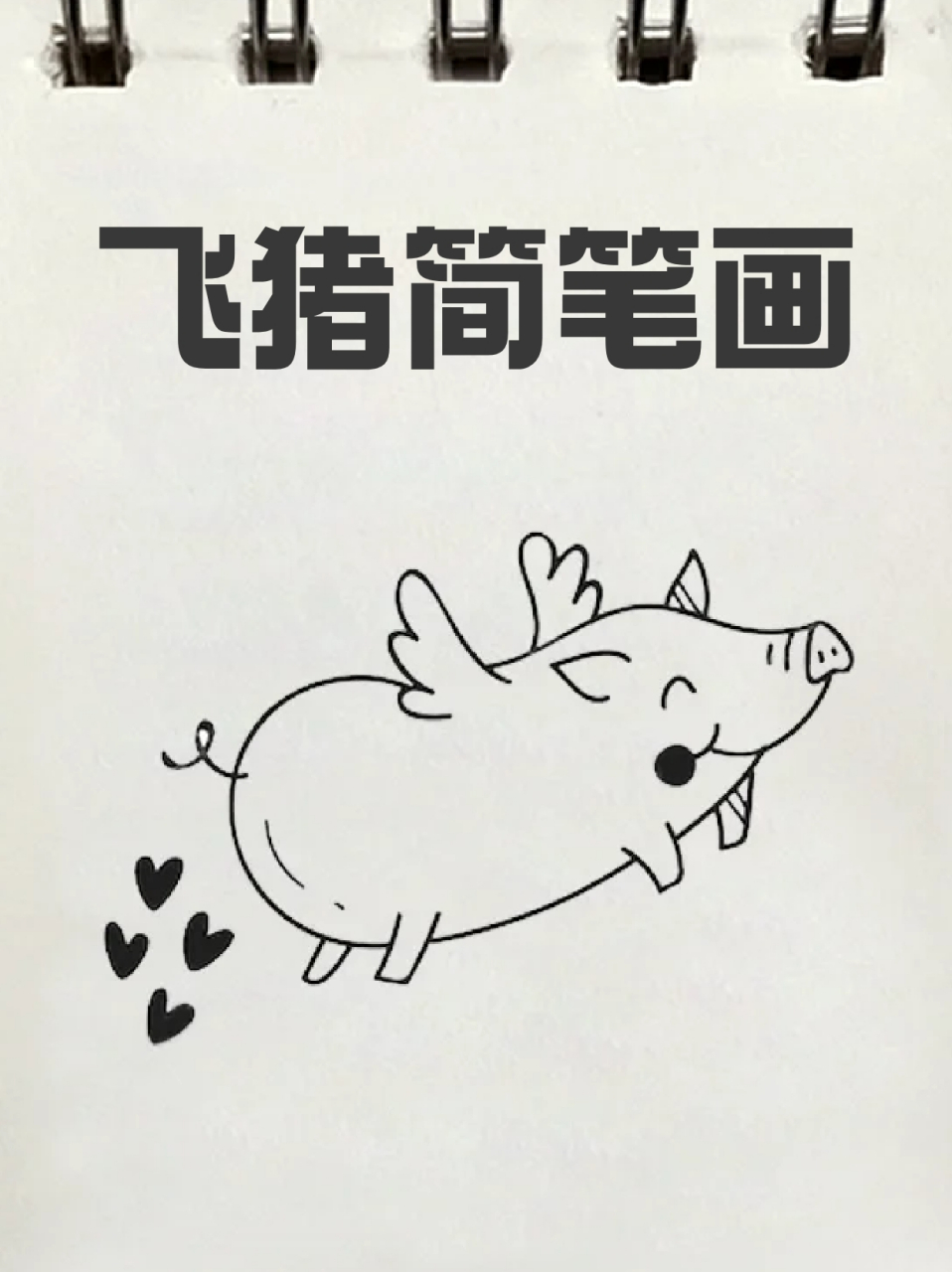 飞猪简笔画 96今天表妹让我给他画个小飞猪99,想要当作头像,我就