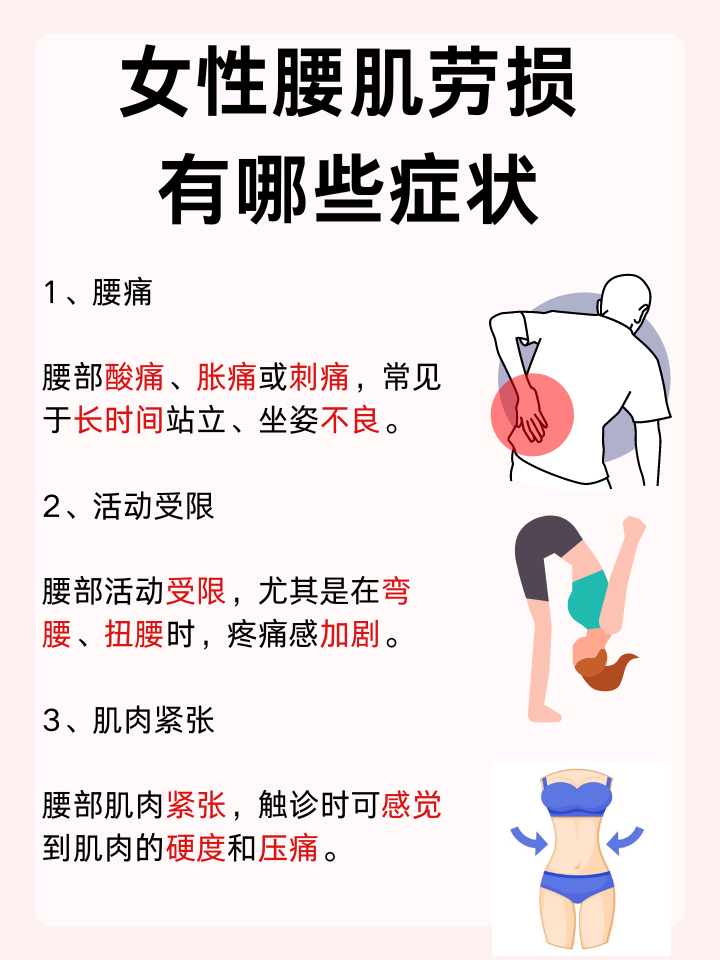 女性腰肌劳损的常见症状与识别 在医院的疼痛管理科,我遇到了一个中年