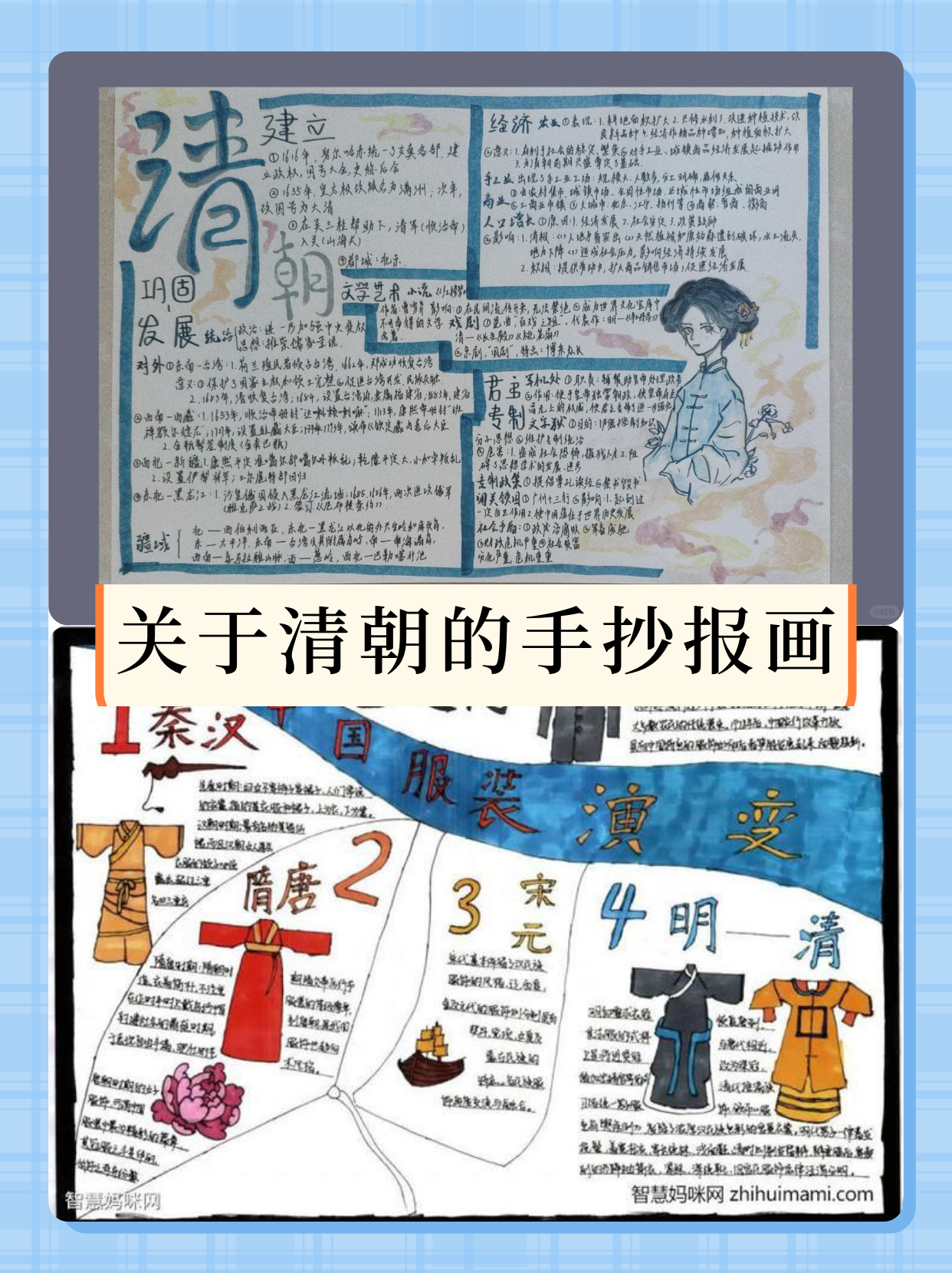 关于清朝的手抄报画