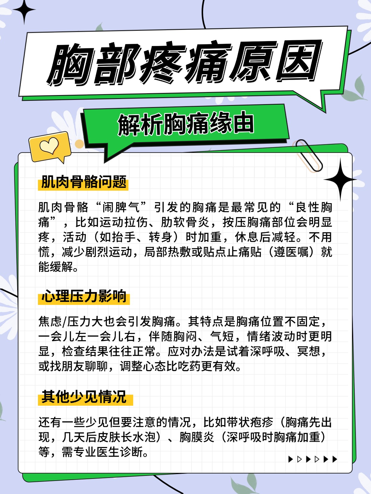 胸部疼痛的原因有哪些 胸痛是生活中很常见的不适但背后原因五花八门