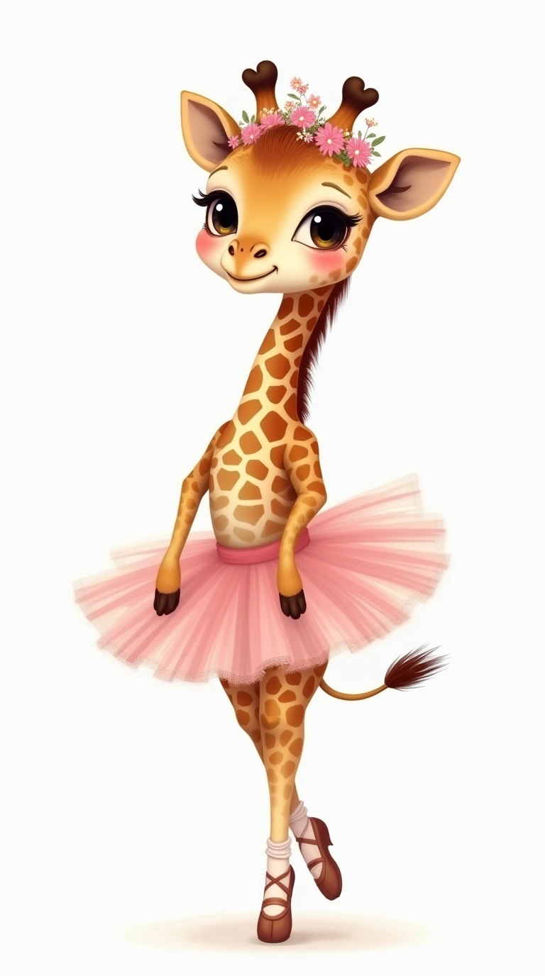 长颈鹿宝宝优雅地跳着芭蕾舞,展现了它俏皮可爱的天性