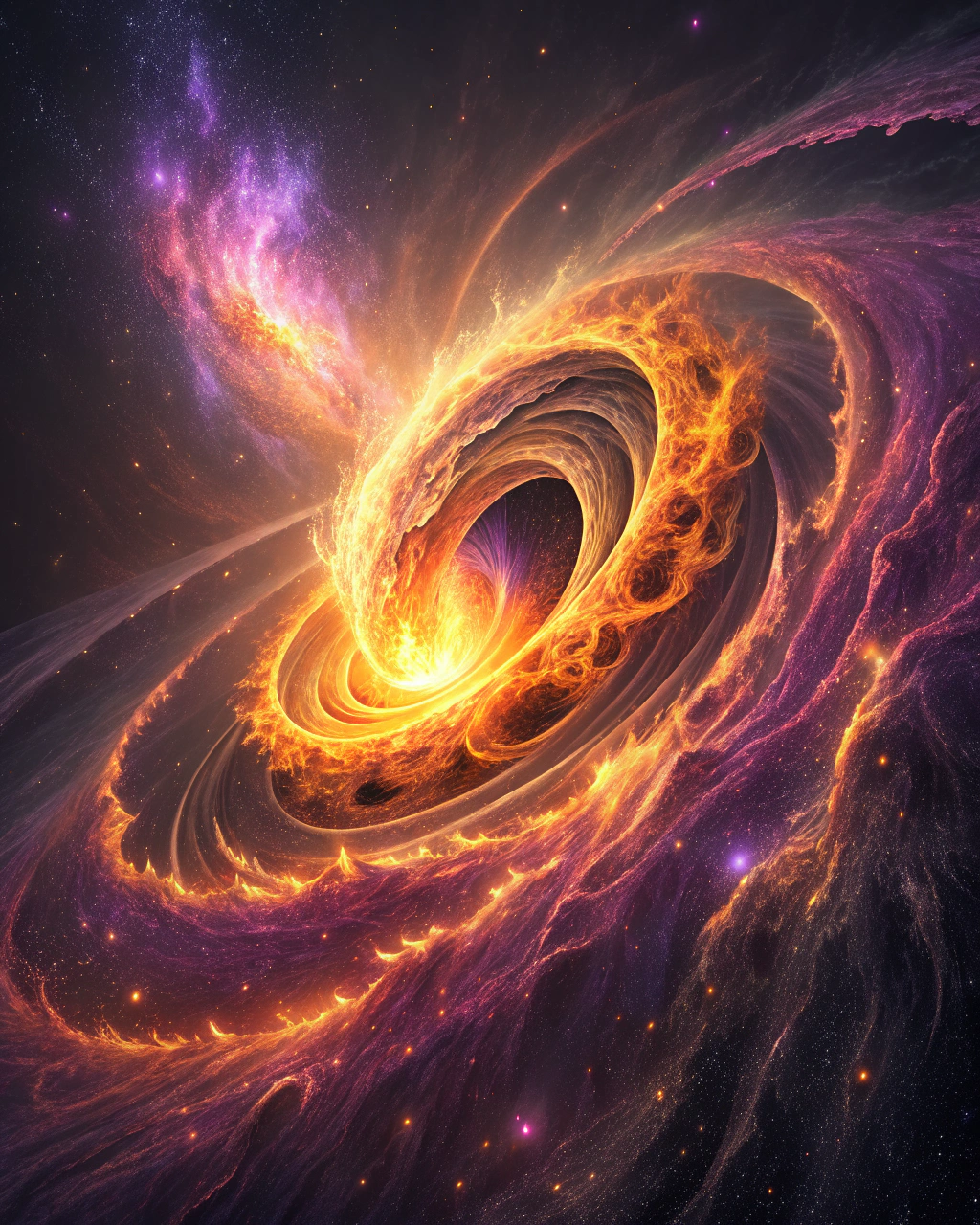 黑洞  这是一张黑洞事件视界处的凝固瞬间照片