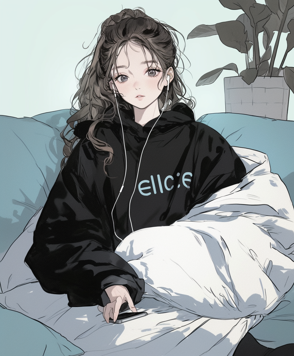漫画女孩动漫少女八字刘海二次元女生对镜刷牙八字刘海漫画图片女孩