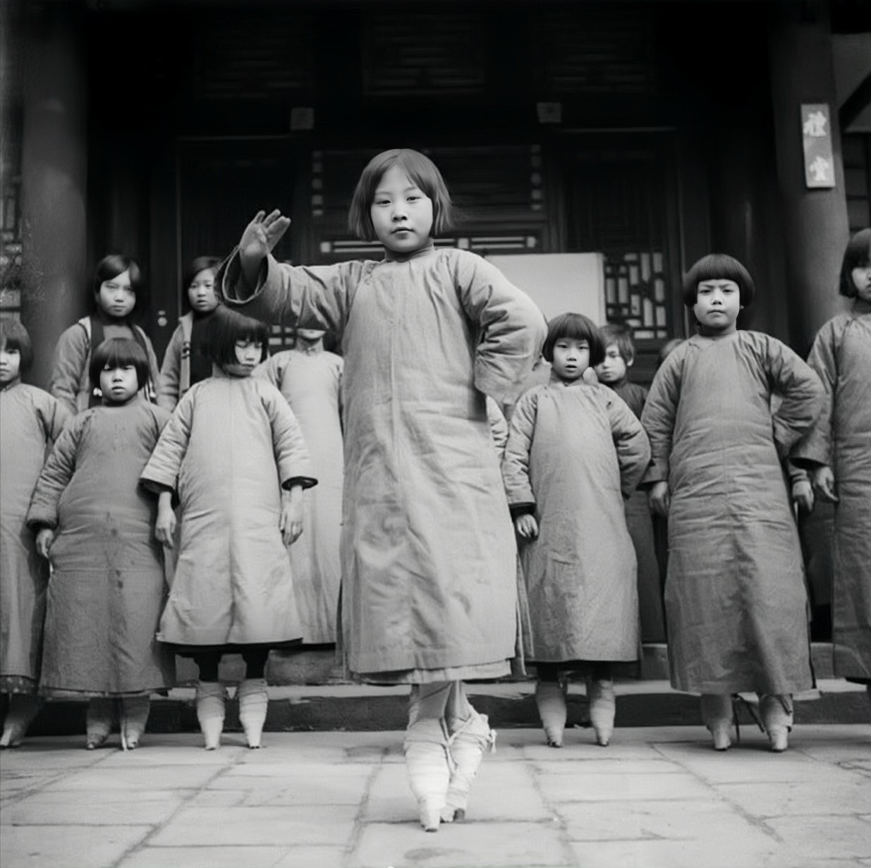 并不会像缠足一样导致永远足部畸形梨园戏演员训练班  老照片跷跷板的