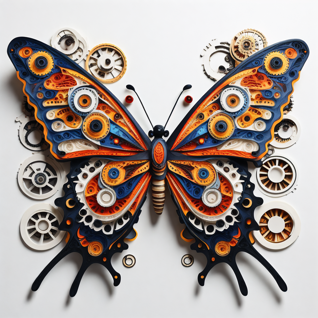 这只精致的衍纸蝴蝶,一件充满创意与巧思的手工艺品