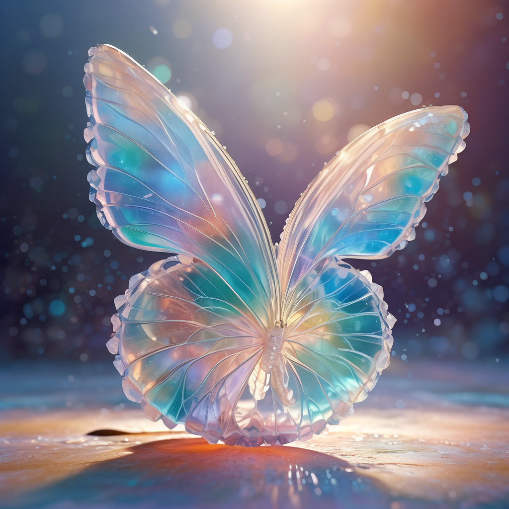 一只梦幻般的蝴蝶悠然地在广阔无垠的天空中翩翩起舞