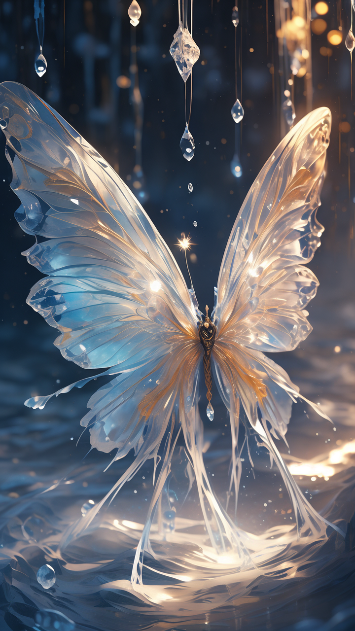 它的翅膀,如同薄雾凝结的轻纱,又似晨曦初露的晶莹,散发着柔和而神秘