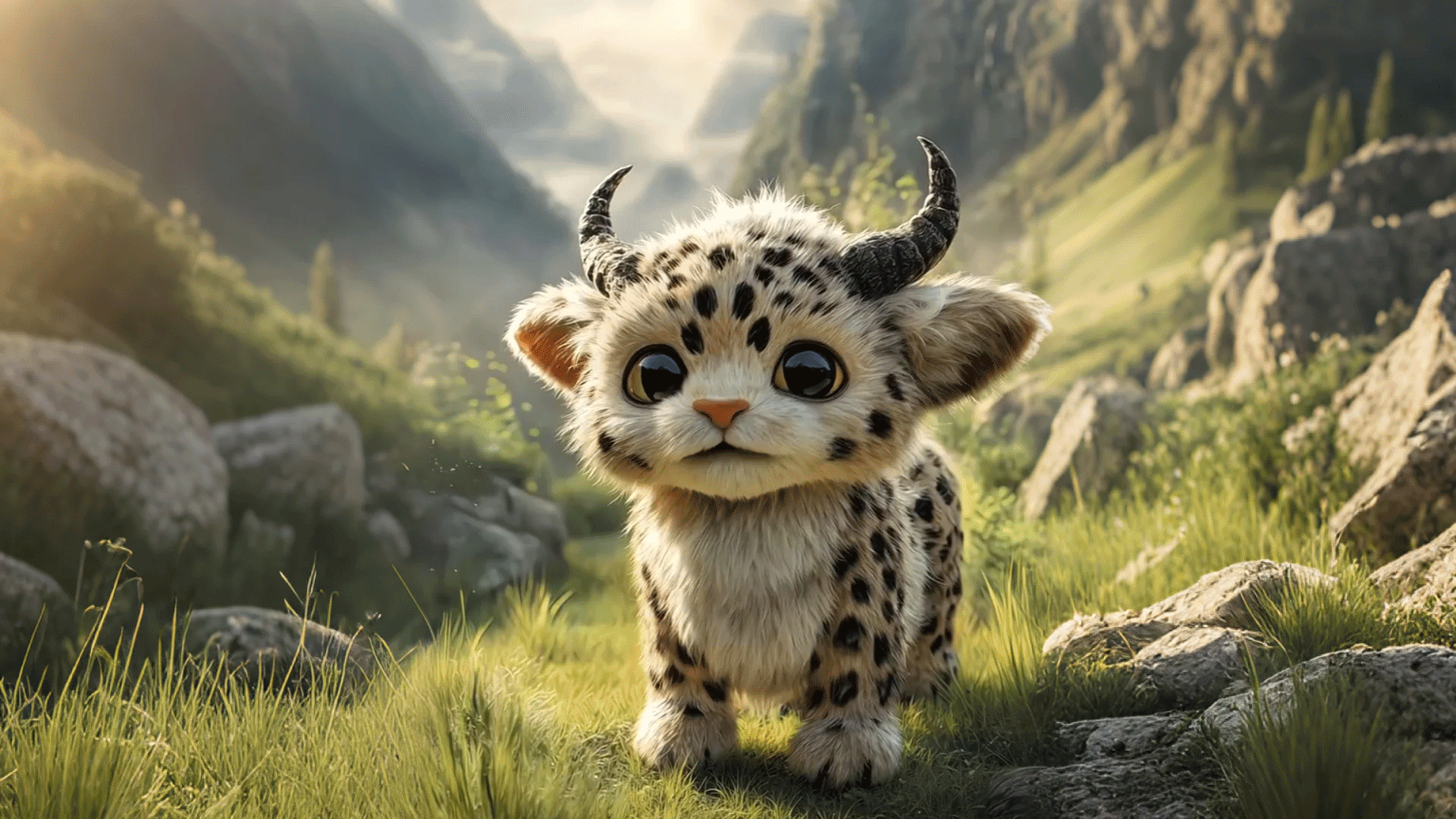 狡兽,像狗有豹纹牛角的异兽