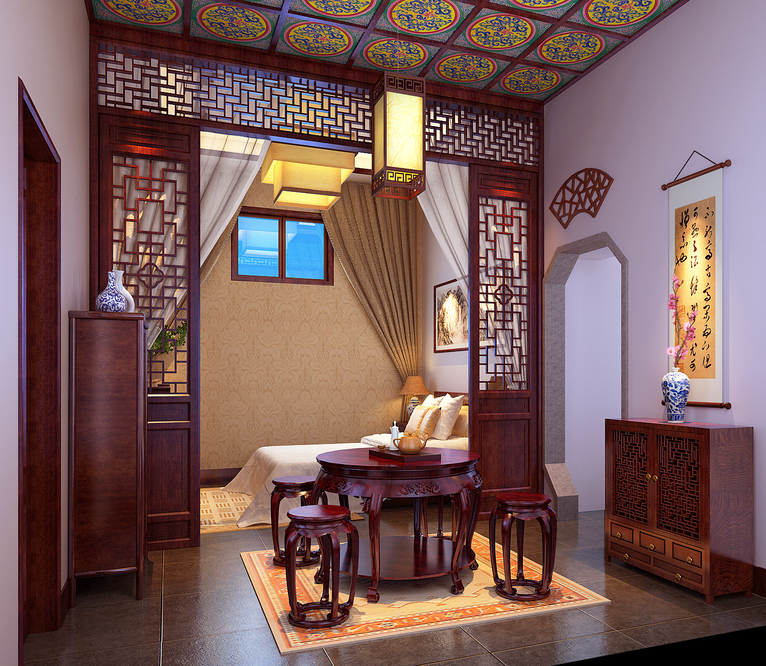 如果用一句话来形容这座小区,那就是但凡住在里面房子中式装修风格