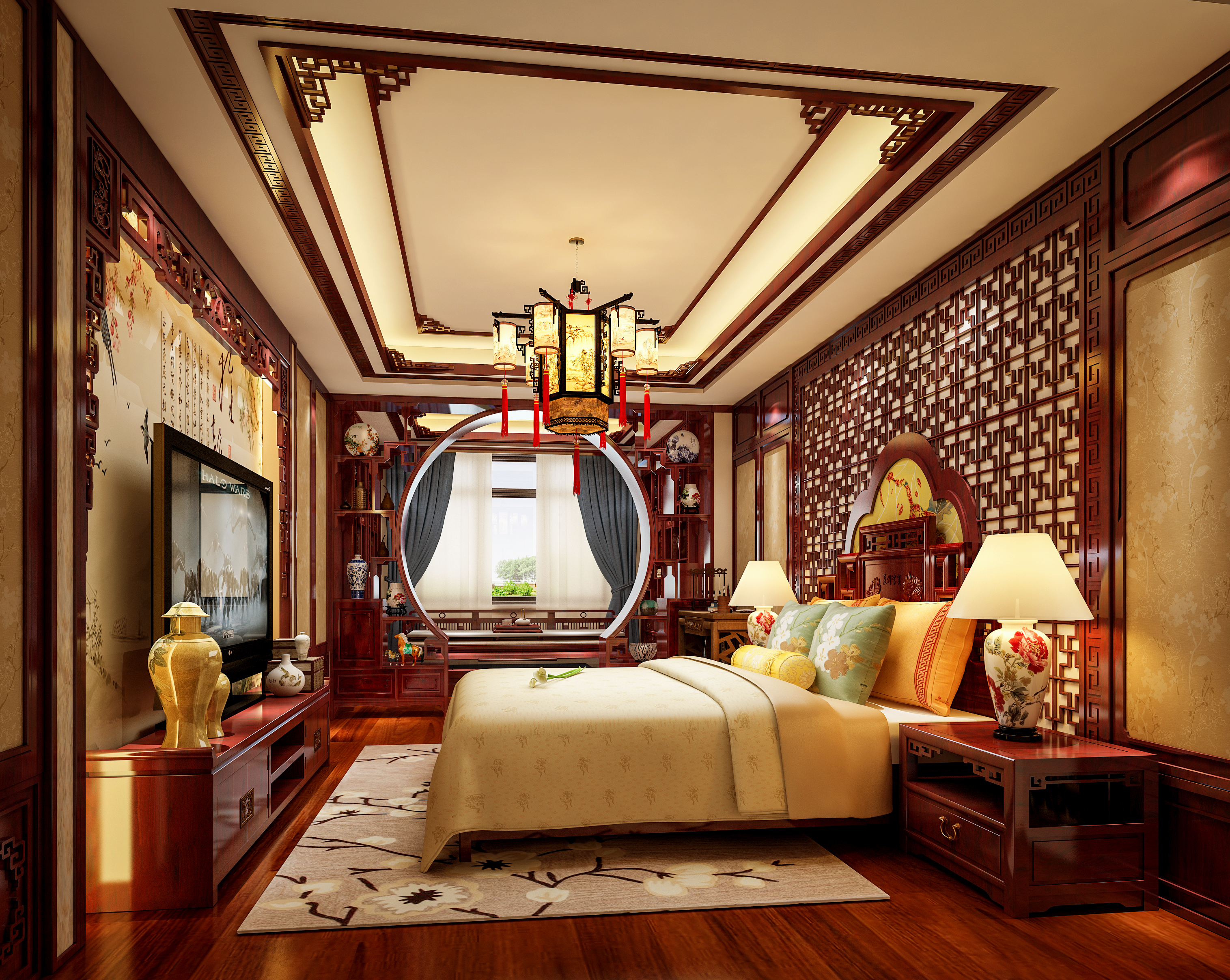 面积:460平米  户型:独栋别墅  风格:新中式古典风格         对本