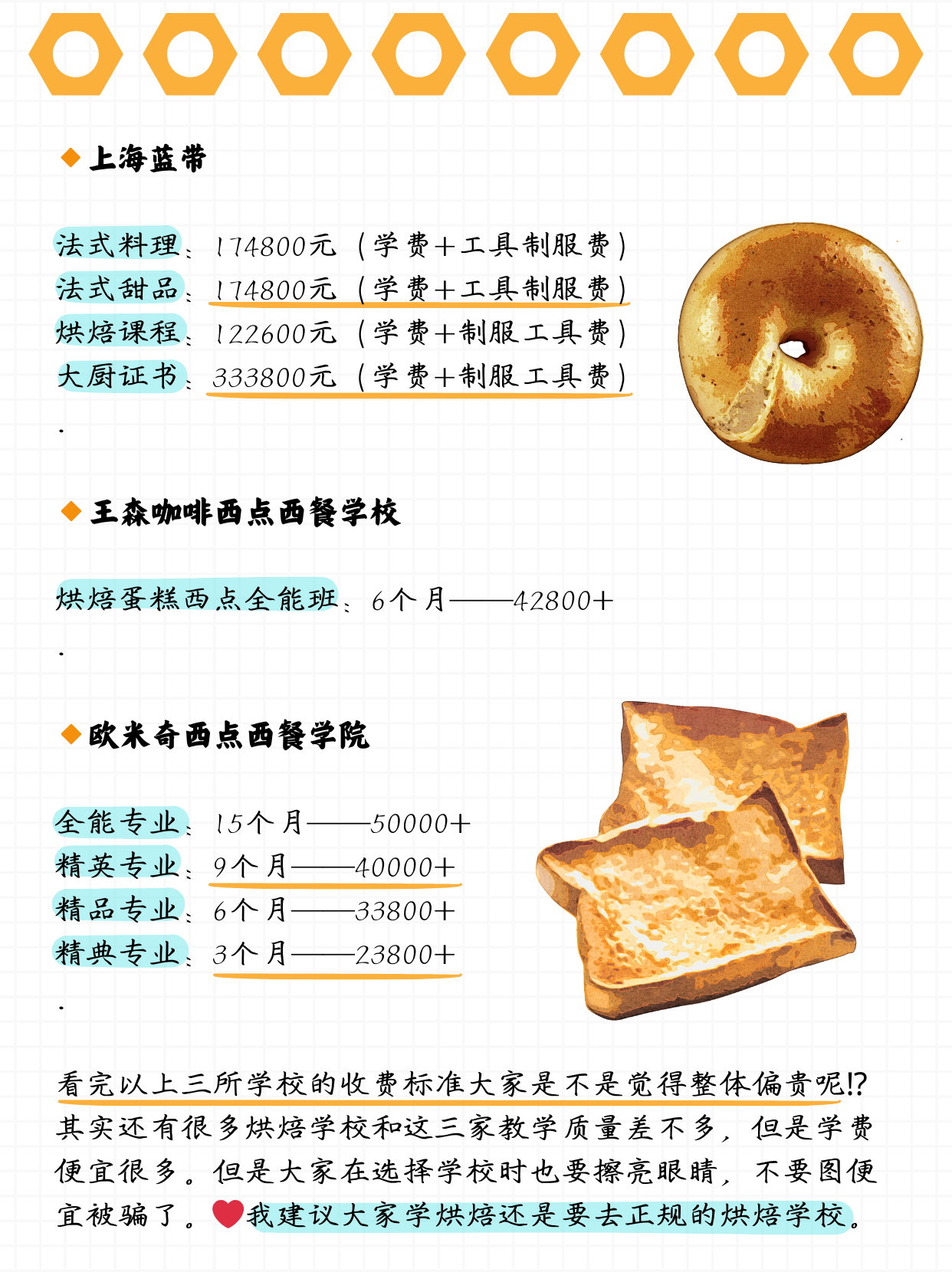 学烘焙的10大忠告排行