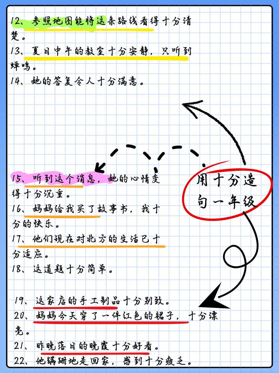 十分造句图片