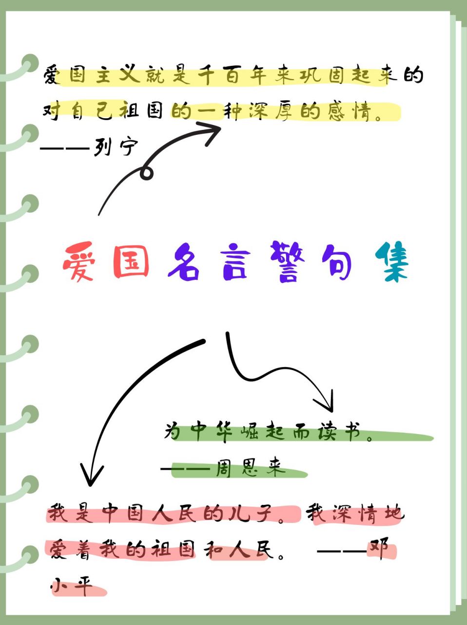 爱国名言警句集  99 点燃爱国心,传承千年情 93  94 名人爱国