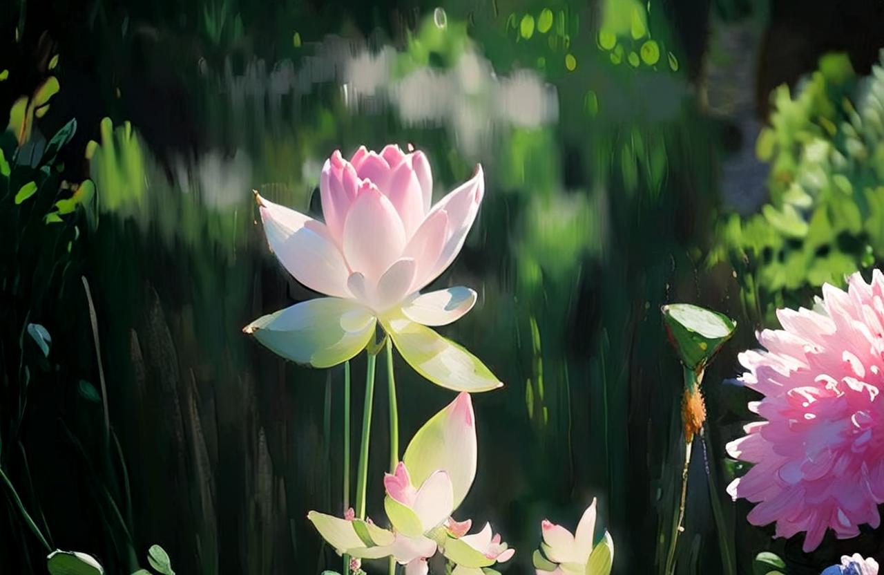 在那碧波荡漾的池水中,一池清荷犹如翡翠镶嵌,闪烁着翠绿如玉的光泽