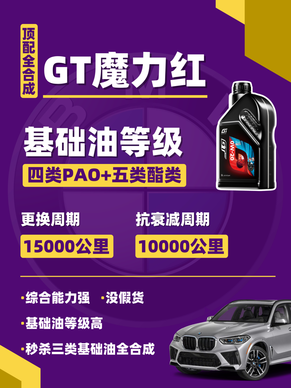新款国六宝马x5保养用0w20机油发动机噪音大,动力肉,能换成0w30吗?