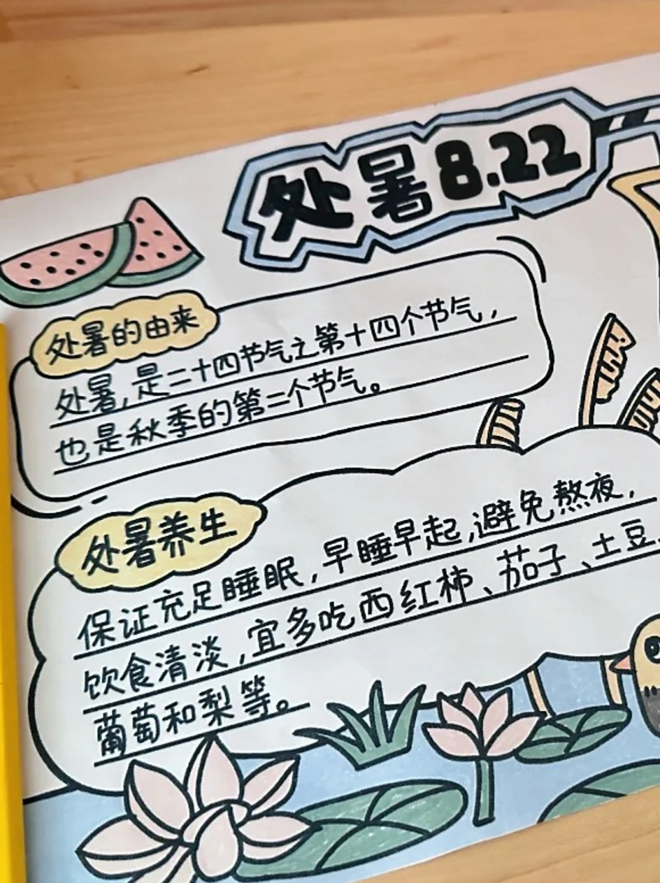 🎈处暑手抄报简单图片🎈