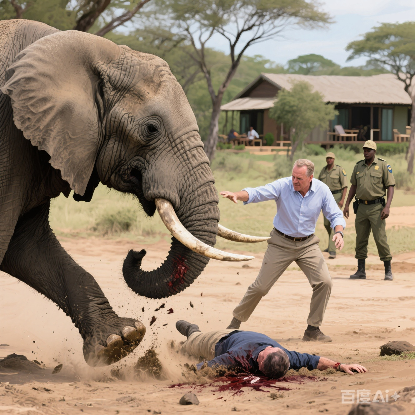 吨公象踩踏30秒身亡 南非顶级野生动物保护区ceo在试图驱赶愤怒大象时