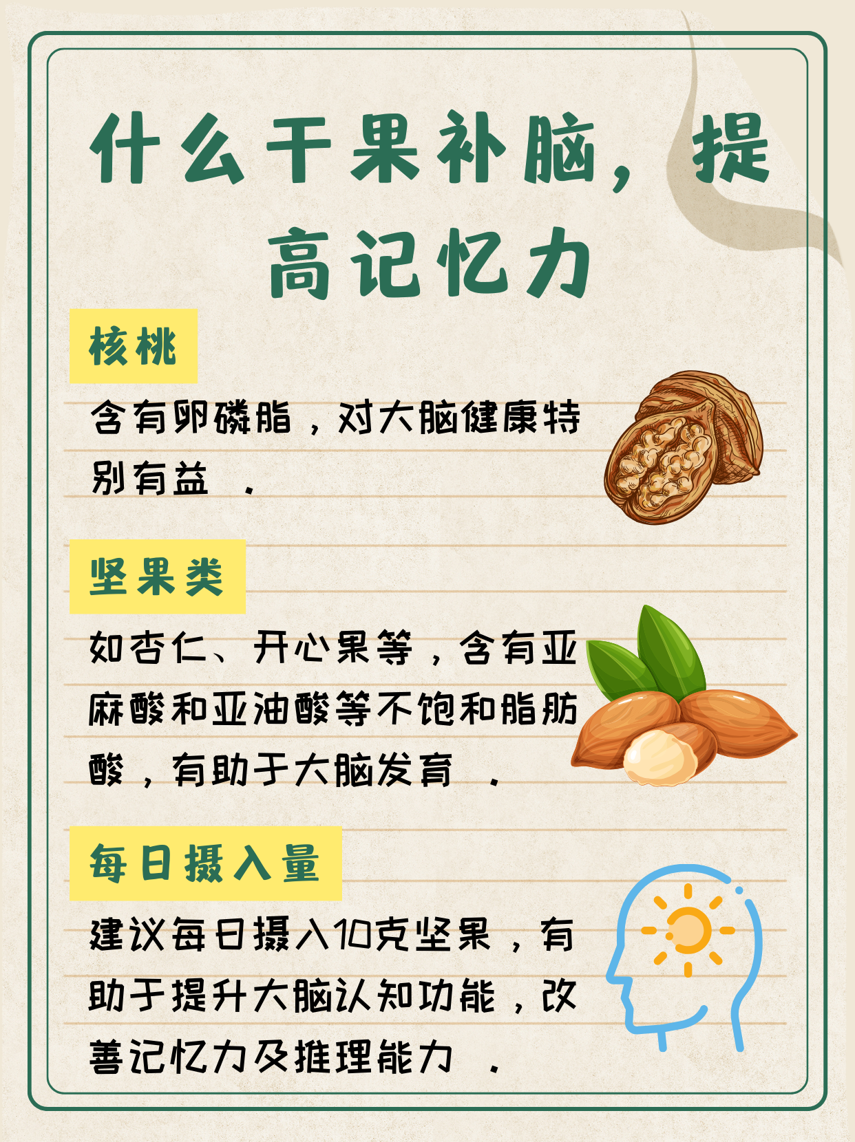 亲爱的小伙伴们,想要补脑提高记忆力,日常饮食中