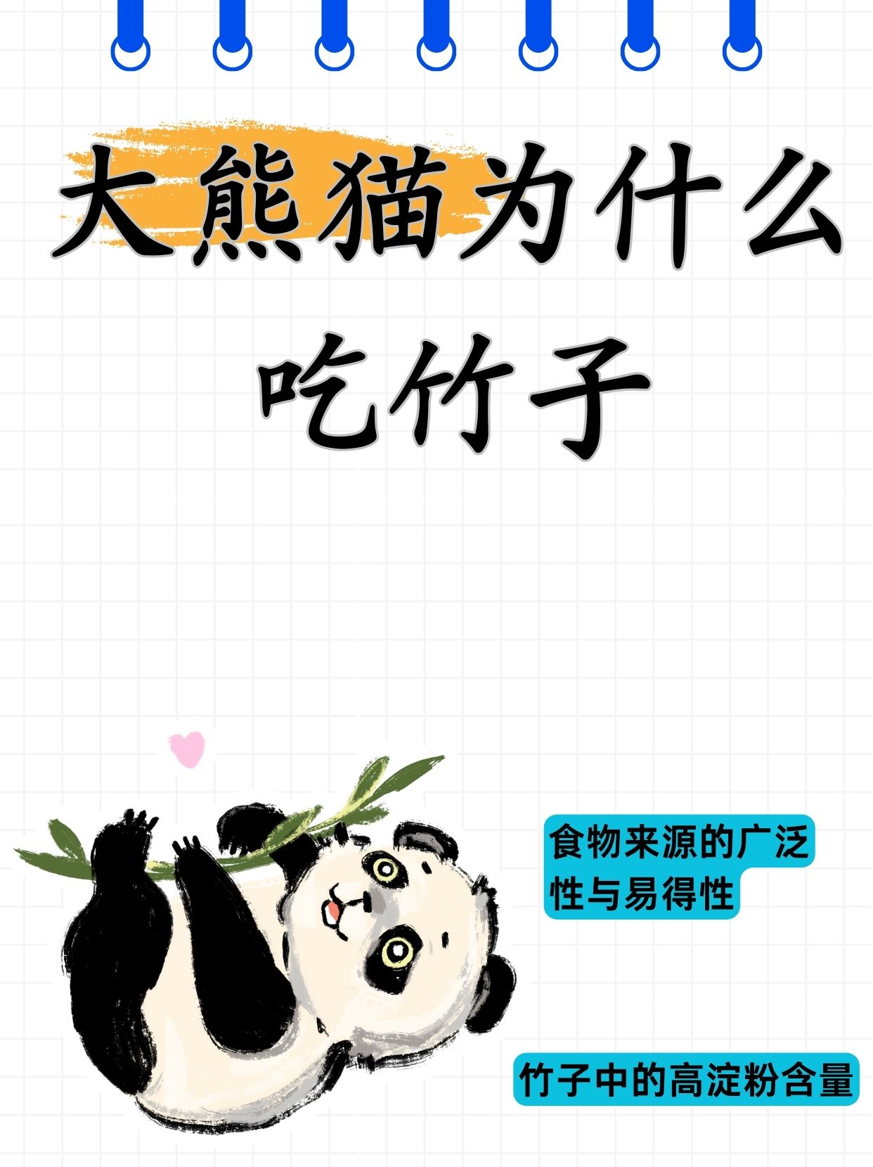 喜欢吃竹子的原因 1,食物来源的广泛性与易得性 因为在野外相对于其