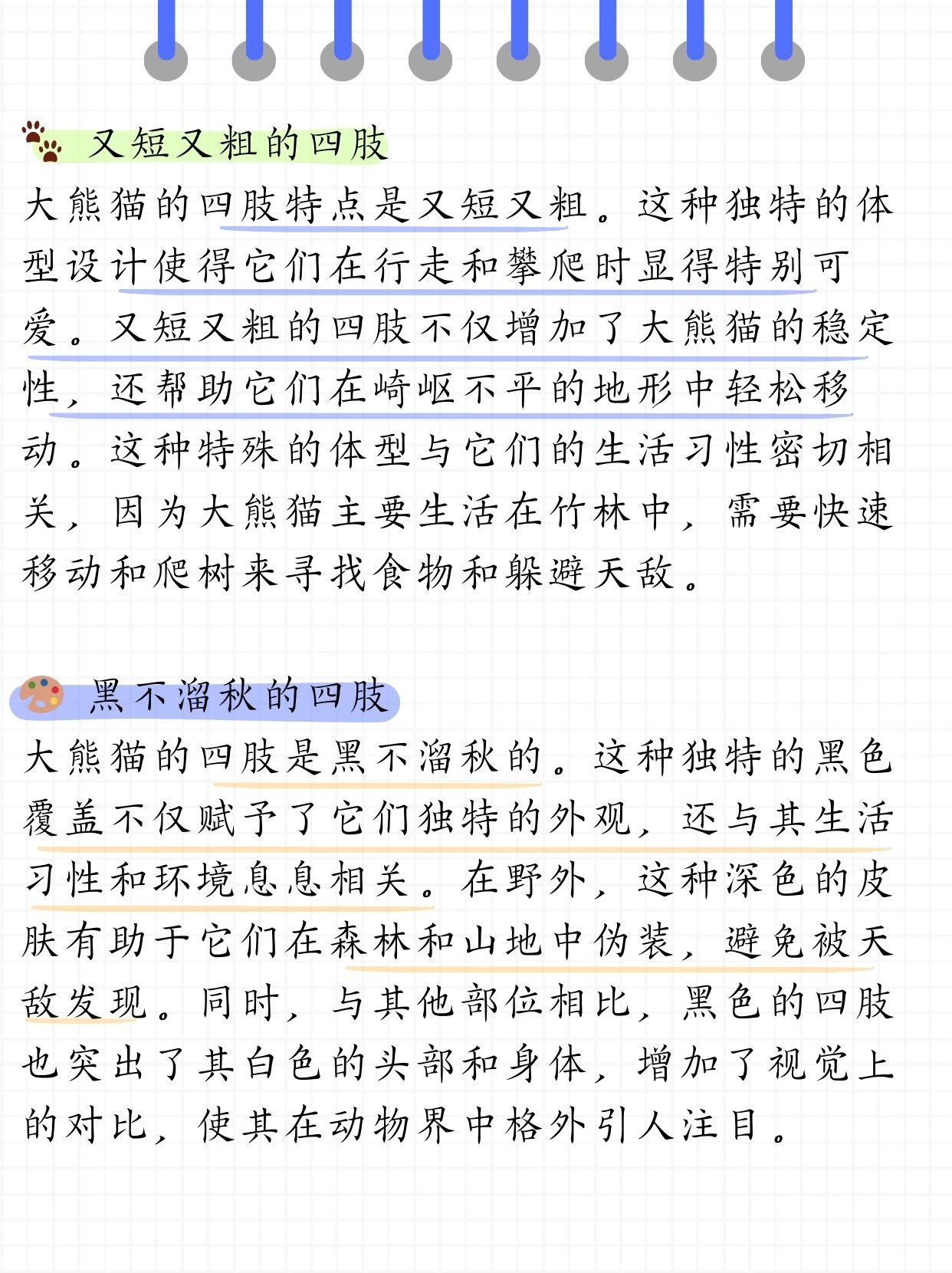 大熊猫的四肢有什么特点  过段时间去四川动物园看熊猫,我只知道熊猫