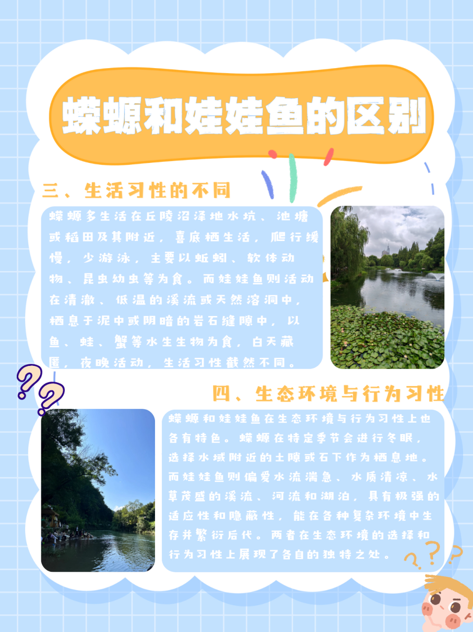 蝾螈和娃娃鱼的区别  主要区别有,科目分类不同,形态特征不同,生活
