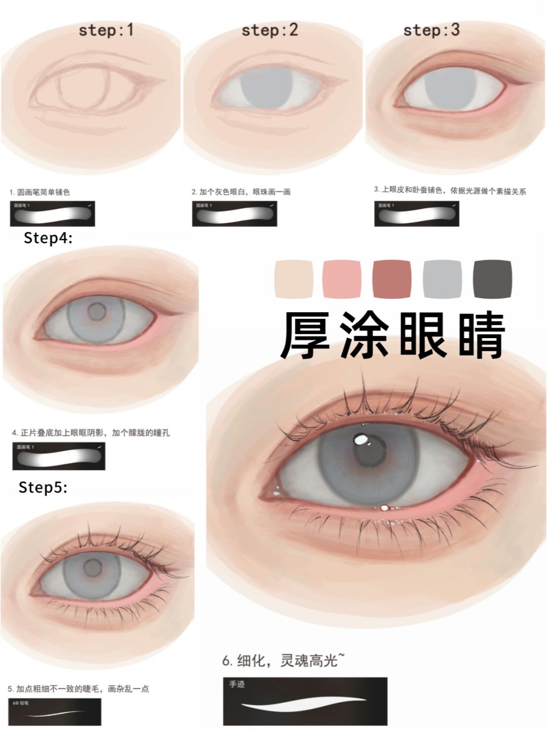 厚涂眼睛教程图片