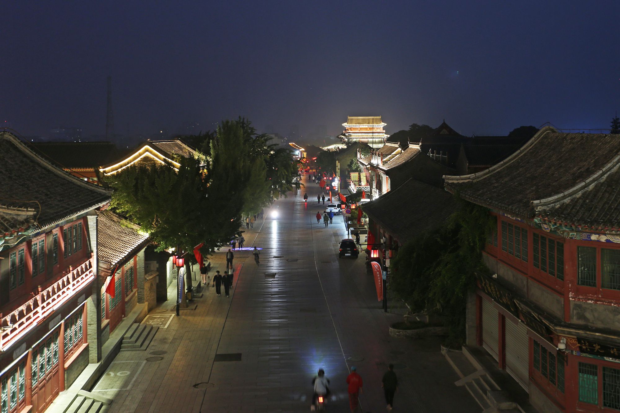 山海关古城夜景图片