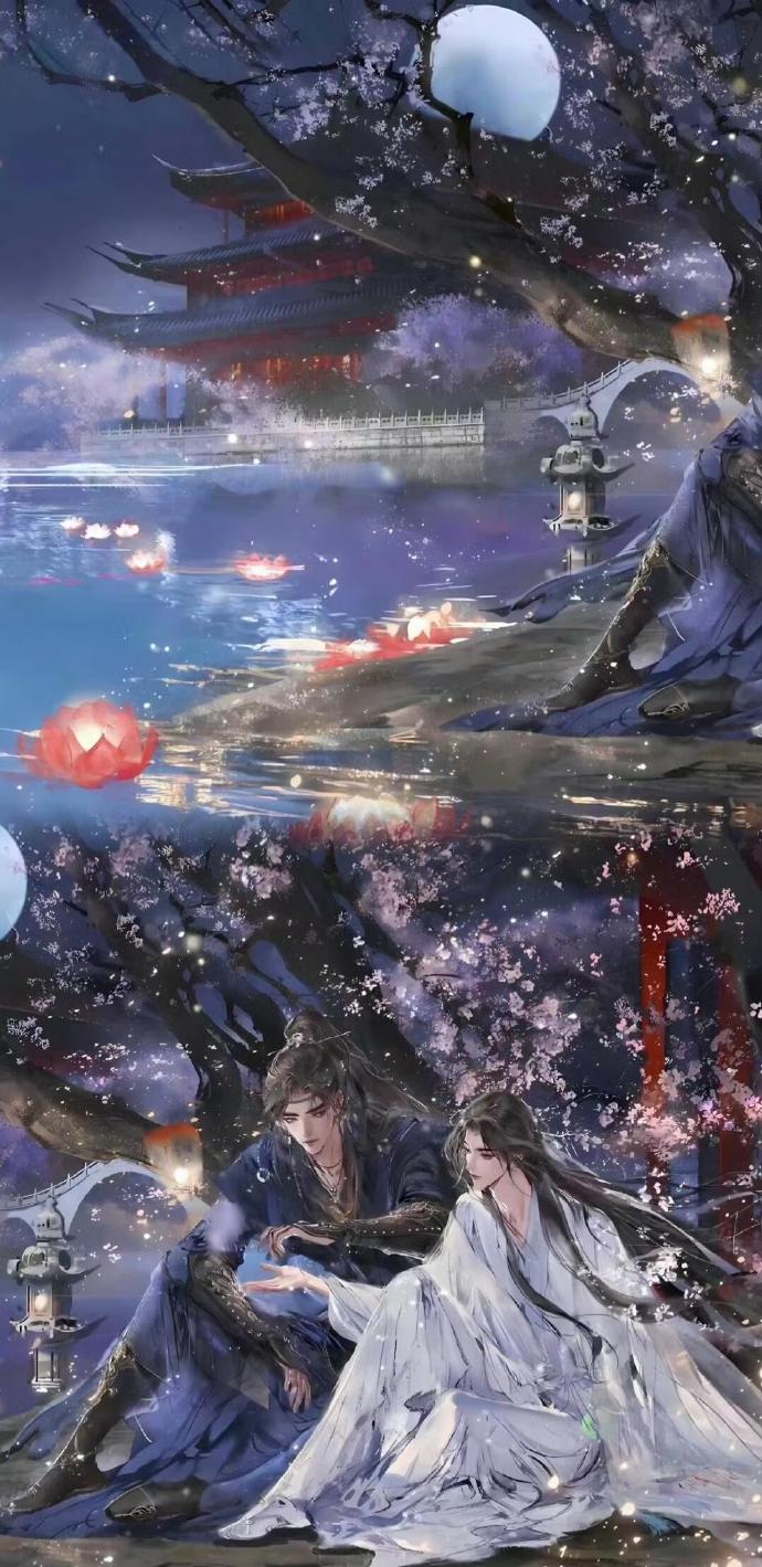 将进酒策舟双人图,绝美! #将进酒