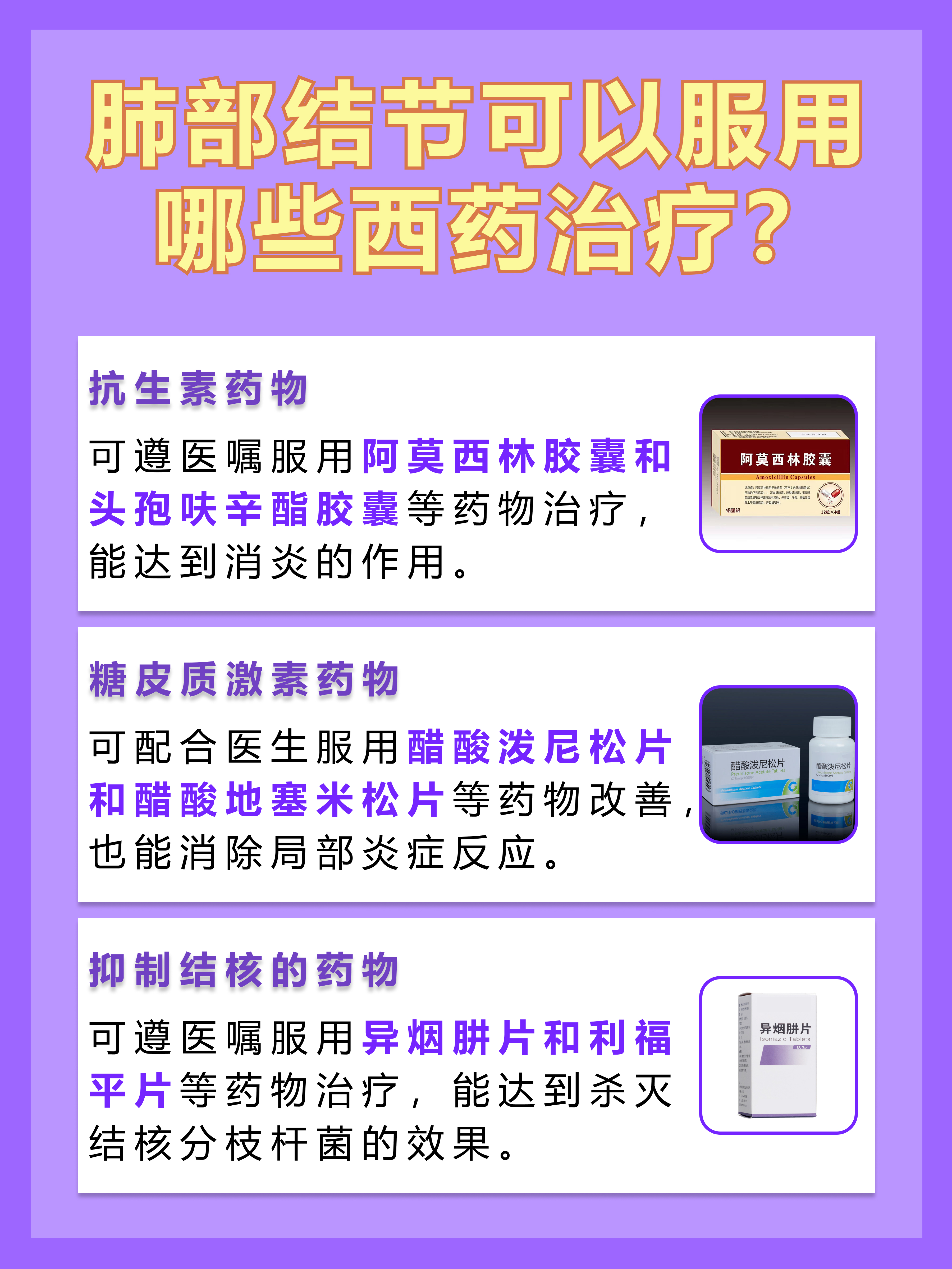 带你了解,治疗肺部结节的西药有哪些?