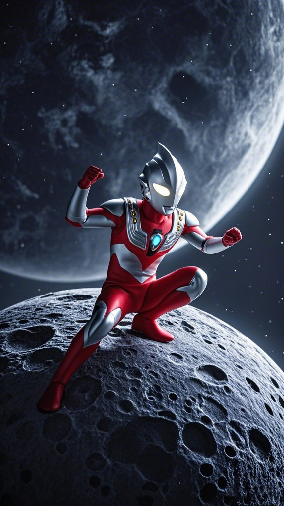 昨天晚上我做了一个美妙的梦,梦见自己和奥特曼一起飞上了月球,真是