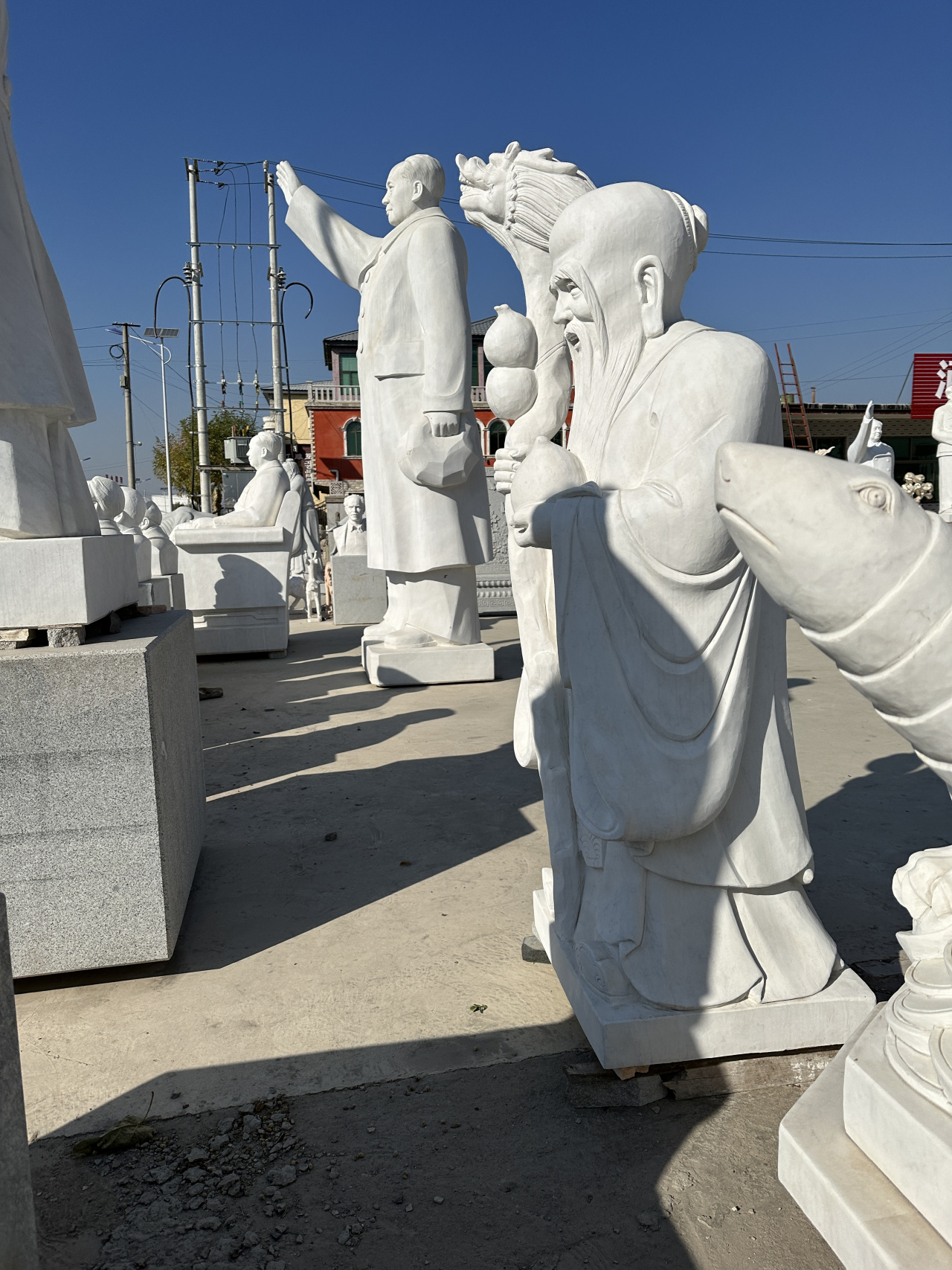 汉白玉人物石雕 寿星石雕 石头雕刻