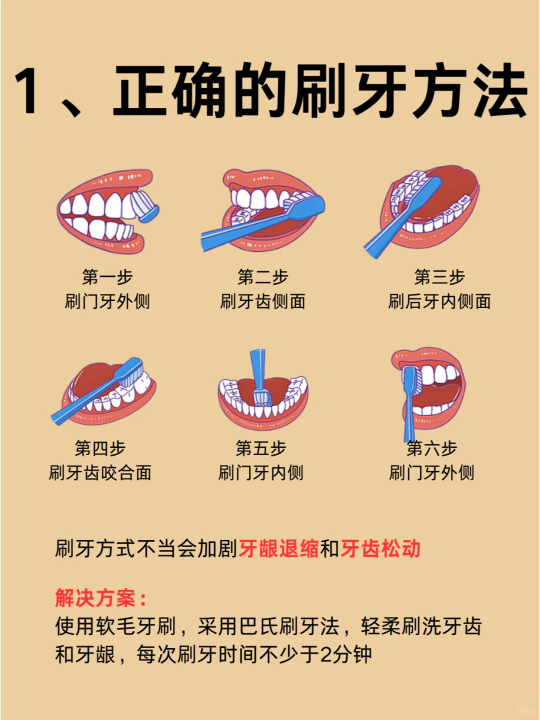 步骤图解刷牙步骤正确刷牙图片刷牙的正确方法巴氏刷牙法图片正确刷牙