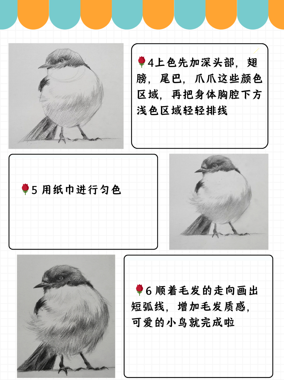 鸟怎么画  小鸟绘画过程详解 951首先大圆小圆概括脑袋和身体,横线