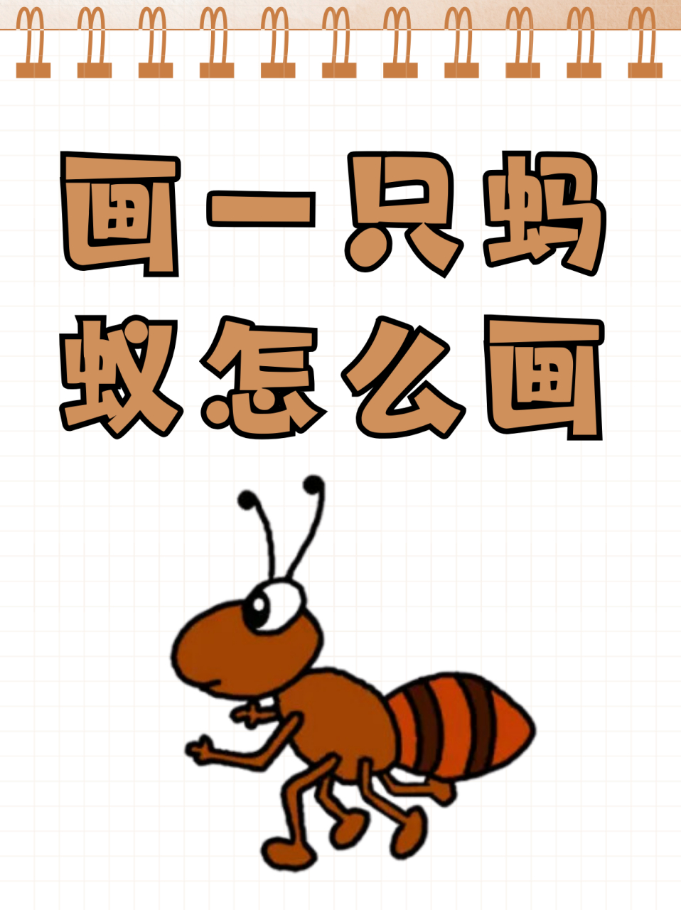 画蚂蚁的第二双脚. 完成蚂蚁的整个身体,并画出第三对脚.