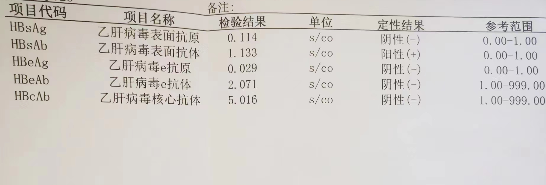 乙肝没有抗体的图片图片