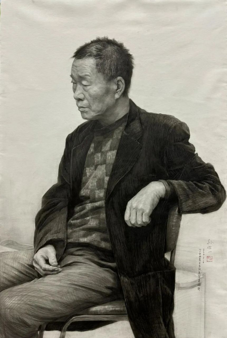 央美造型高手基础部素描半身像作品欣赏#中央美术学院# #素描# #动态