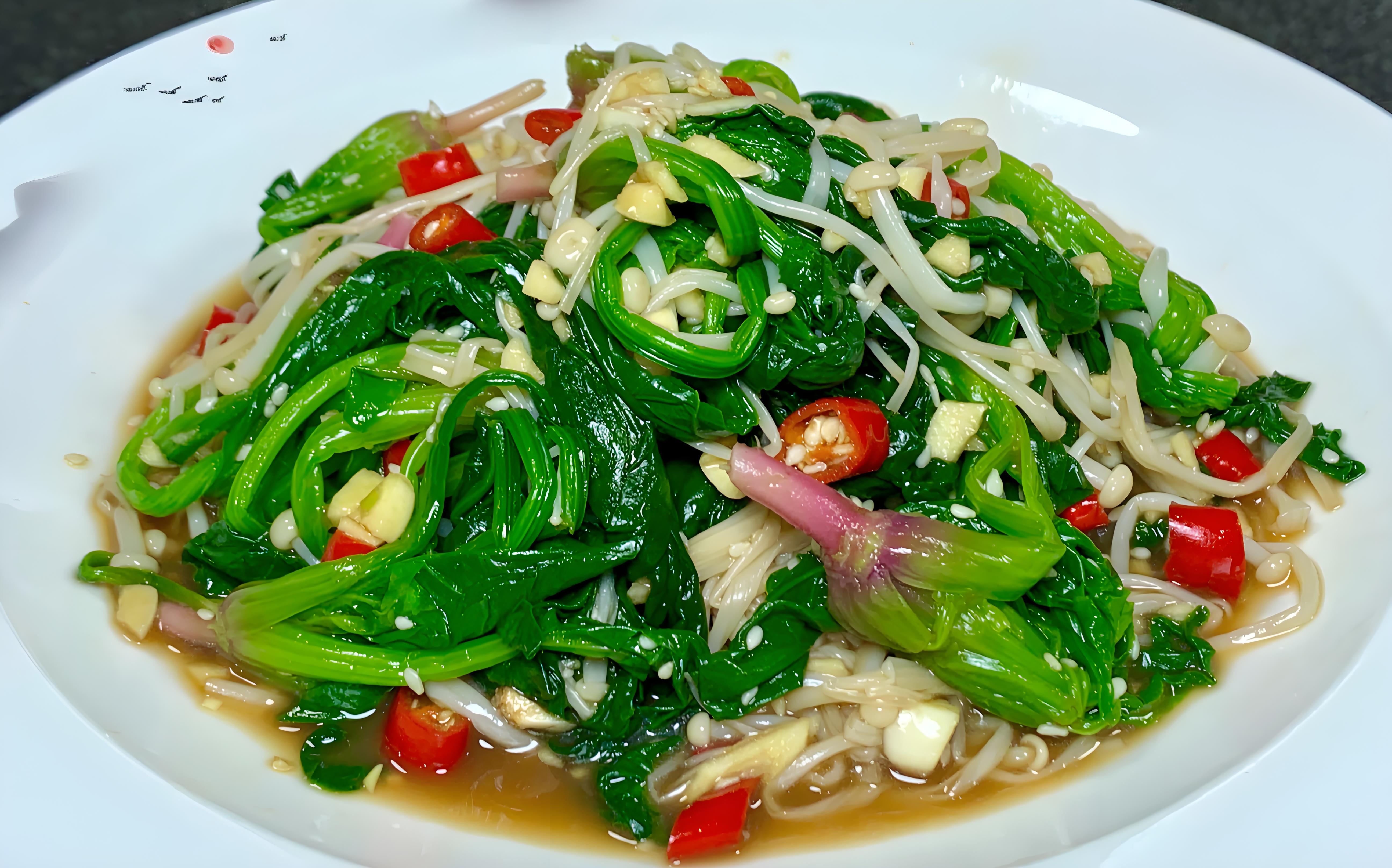 减肥养生菜谱大赏# 菠菜金针菇:轻盈养生,助力减肥的绿色佳肴 在追求