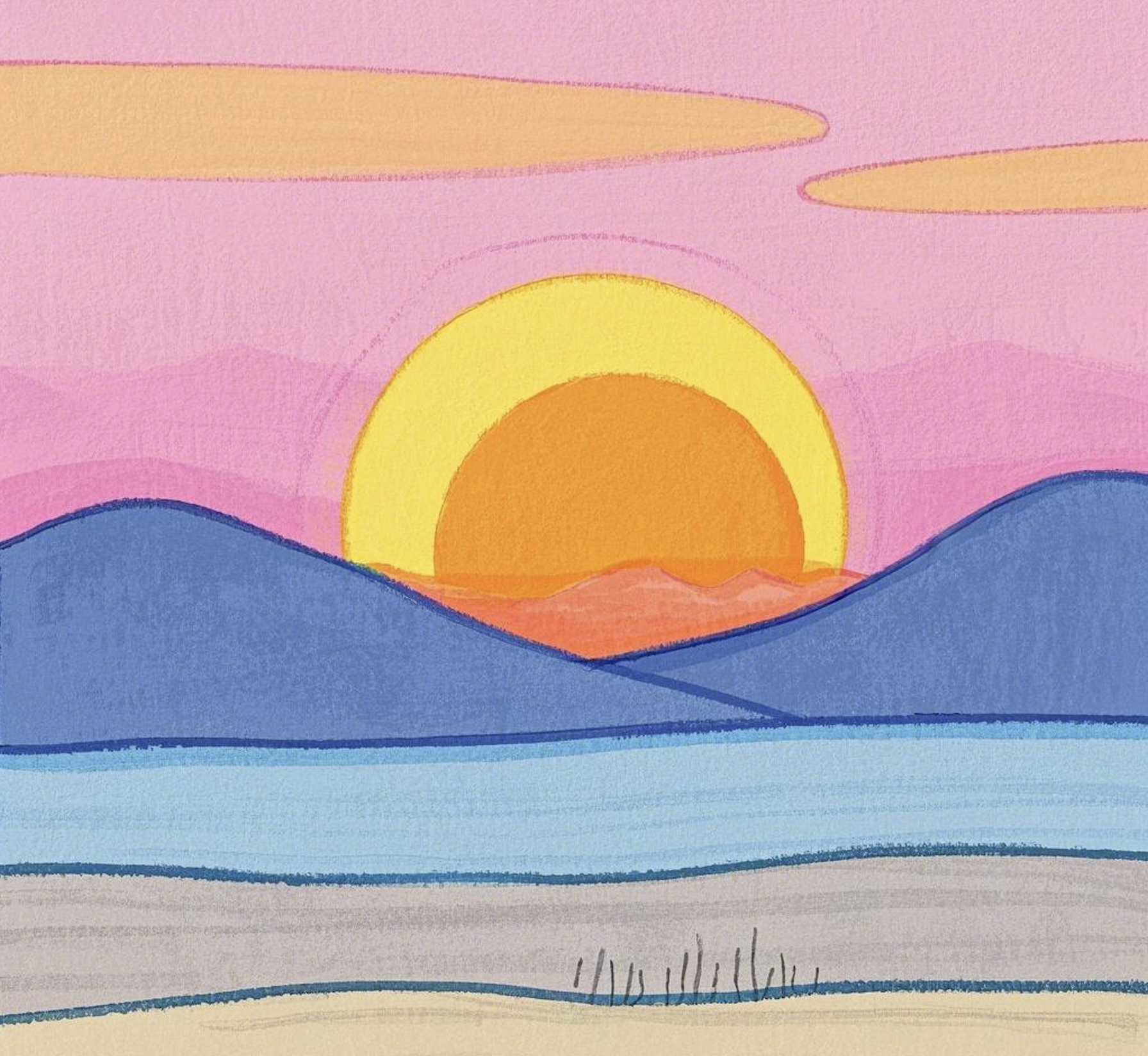 看到一个问题,日出简笔画怎么画?